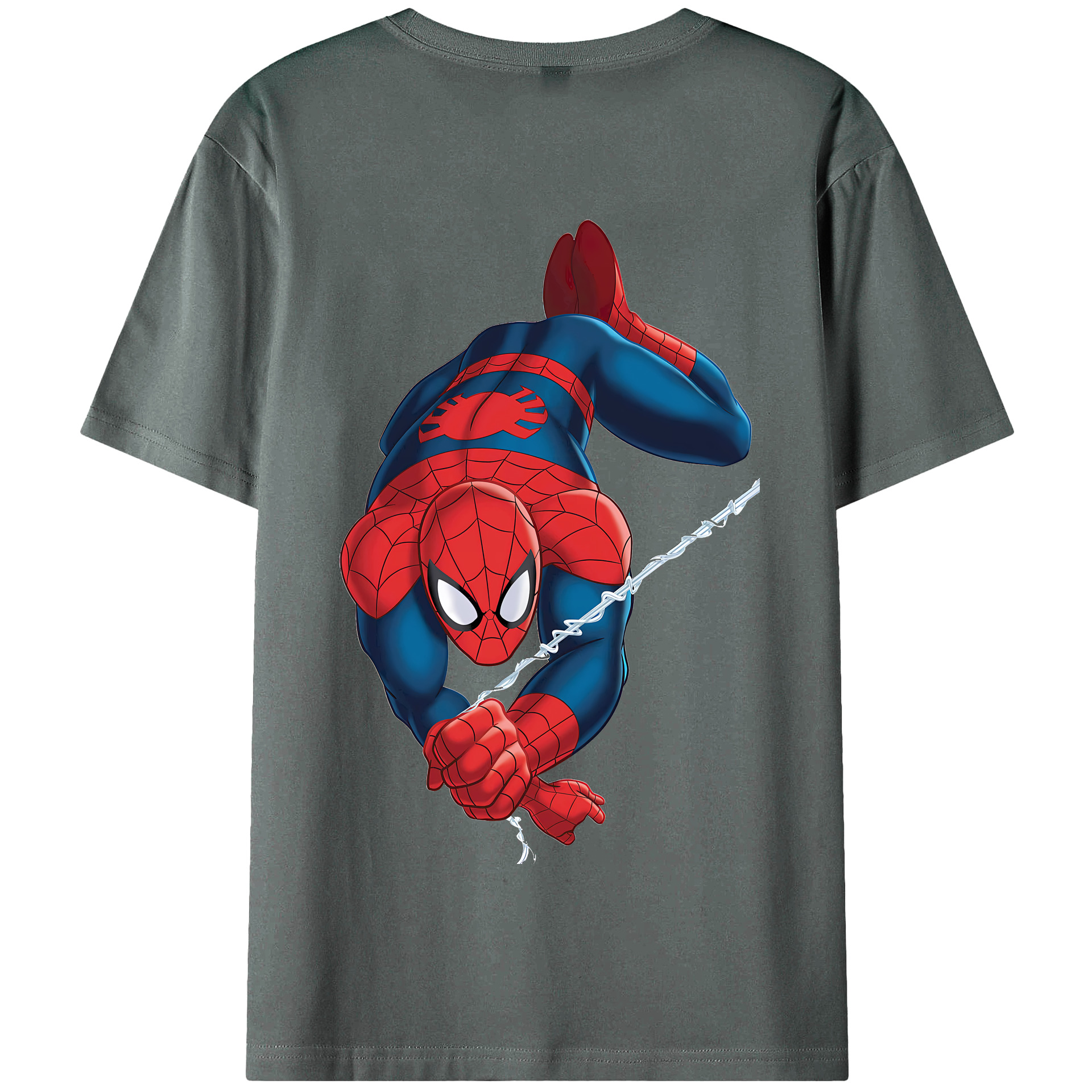 （画像用） Spider Man スパイダーマン 綿100％半袖Tシャツ（背面プリント）